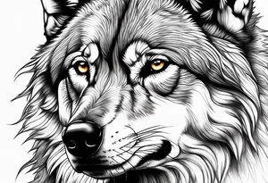 Wolf looking at you tattoo idea