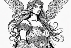 warrior figure, angel tattoo idea