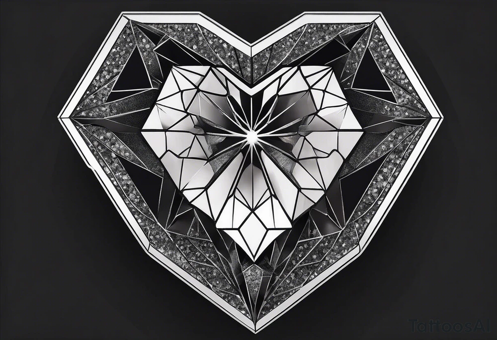 black hexagon diamond heart with dark background tattoo idea black hexagon diamond heart with dark background tattoo idea
