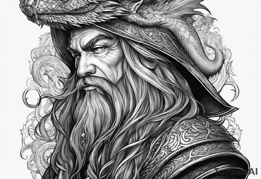 Wizard with dragon tattoo idea