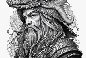 Wizard with dragon tattoo idea