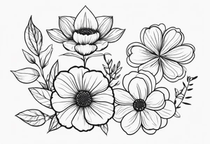 Delicate flowers that symbolise strength, growth and healing tattoo idea