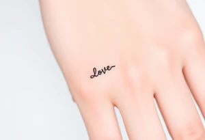simple and elegant black ring with a delicate engraving of the wedding date or the partners' initials tattoo idea