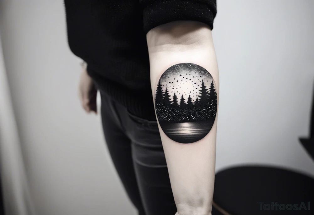 Winter night sky tattoo idea