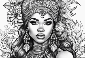 african mermaid tattoo idea