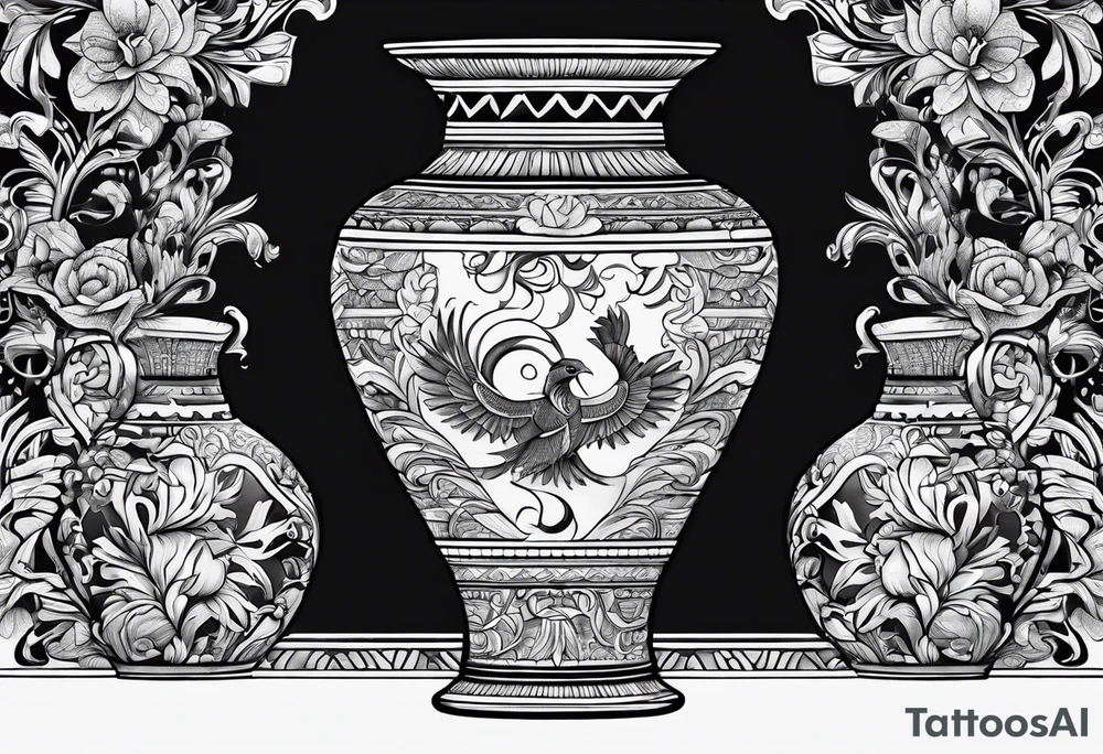 drawing ancient vase tattoo idea