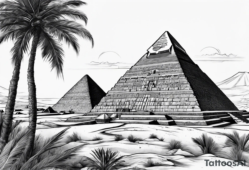Egyptian pyramids destroyed tattoo idea