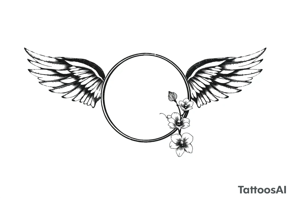 Infinity loop with wings and a small orchid tattoo idea Infinity loop with wings and a small orchid tattoo idea