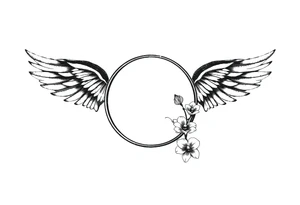 Infinity loop with wings and a small orchid tattoo idea