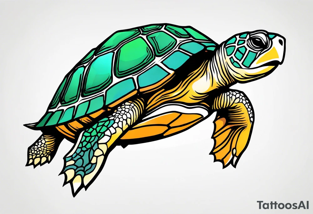 turtle with spikey shell tattoo idea