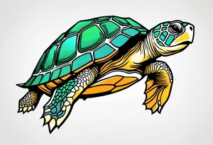 turtle with spikey shell tattoo idea