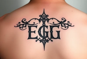 Initials ECG or Property of ECG make it look Hebrew tattoo idea