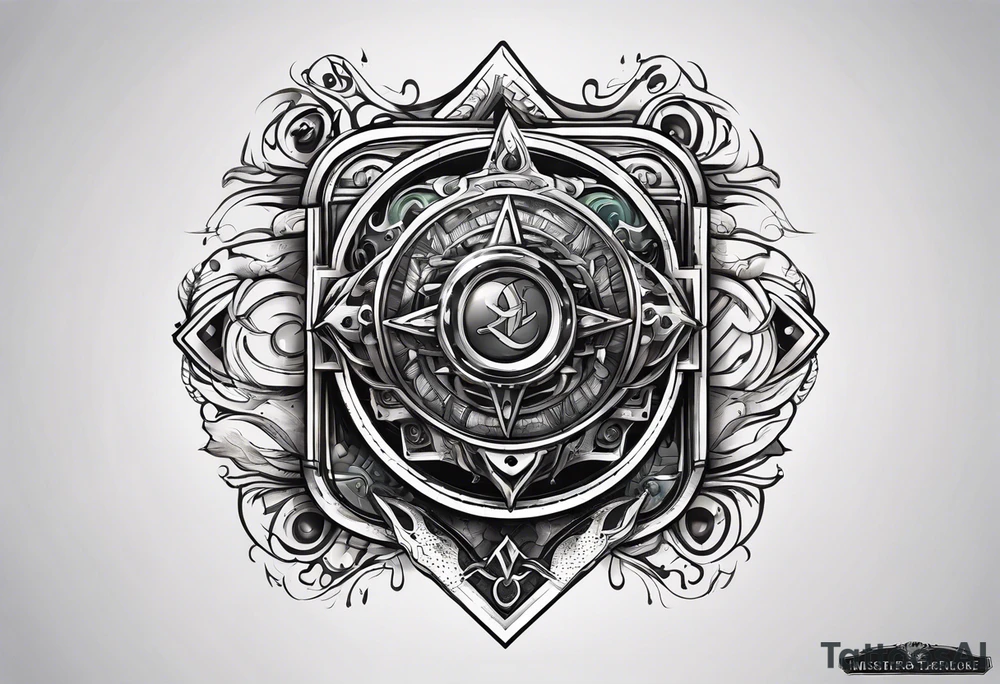 free masonry symbol , rectangle tattoo idea