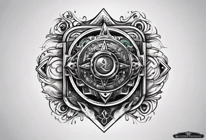 free masonry symbol , rectangle tattoo idea