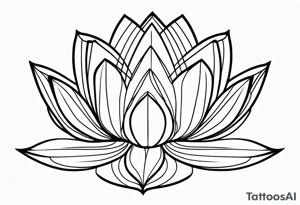 geometric lotus, line art tattoo idea