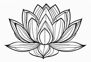 geometric lotus, line art tattoo idea