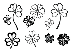 8 unique 4-leaf clovers tattoo idea