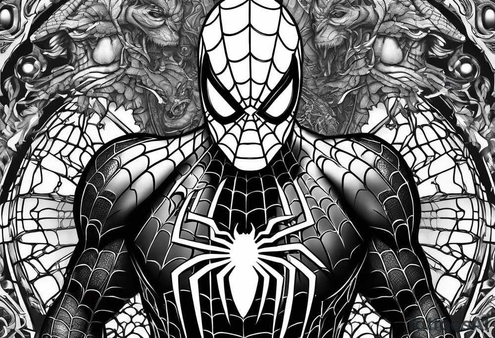 Spider-Man, darkness, animal, hidden in plain sight tattoo idea