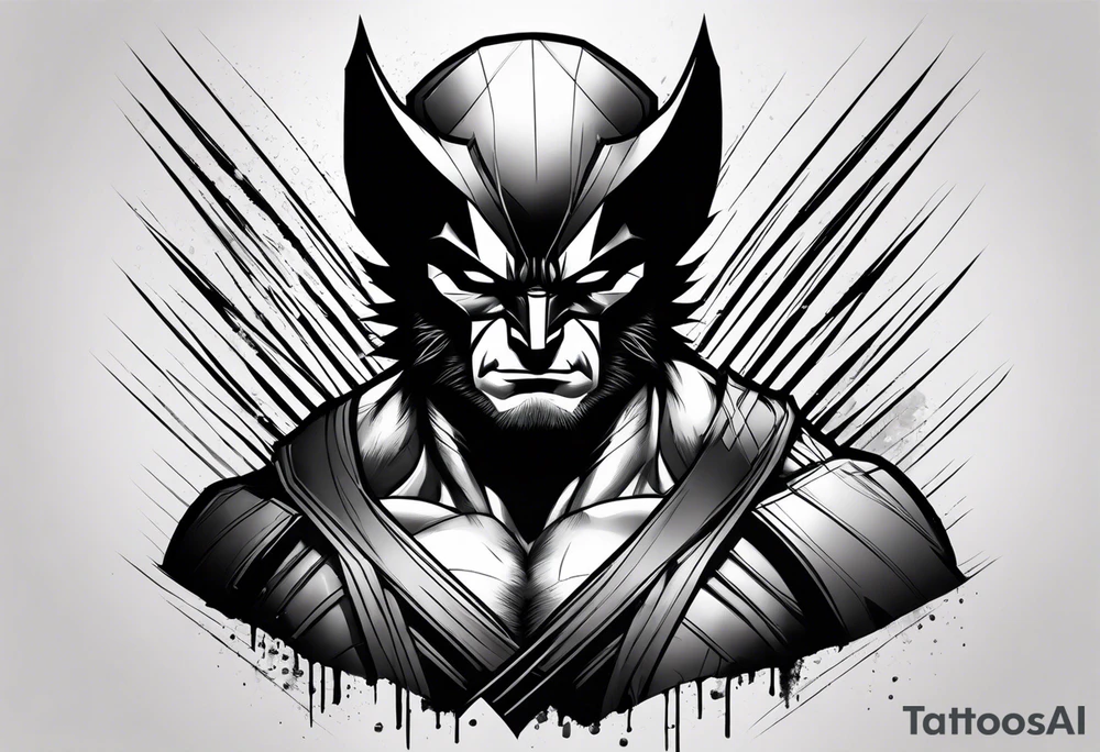 wolverine no estilo Sketch tattoo idea