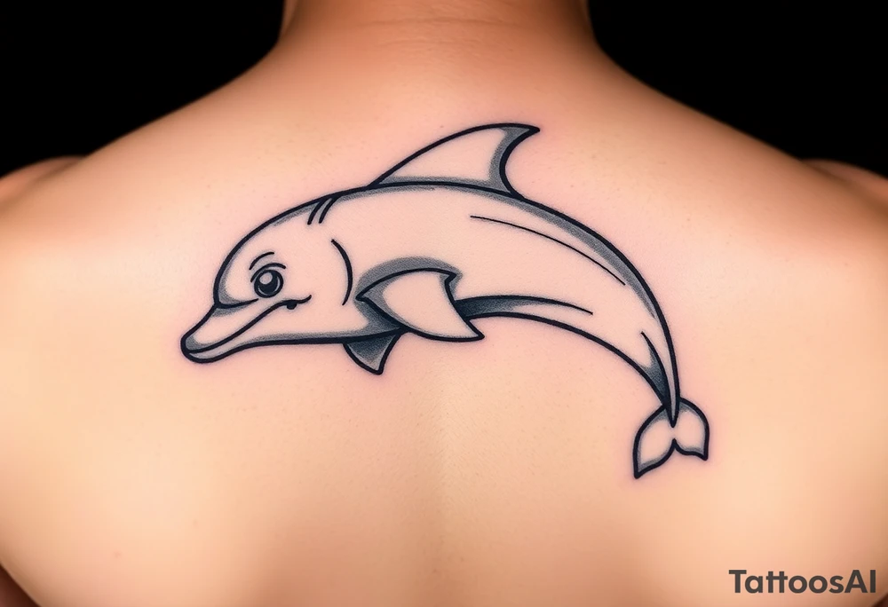 Cartoon dolphin tattoo idea