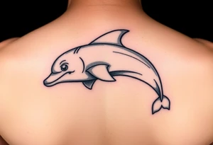 Cartoon dolphin tattoo idea