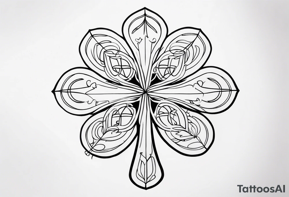 clover with numbers 18 and 0 tattoo idea