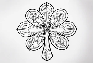 clover with numbers 18 and 0 tattoo idea