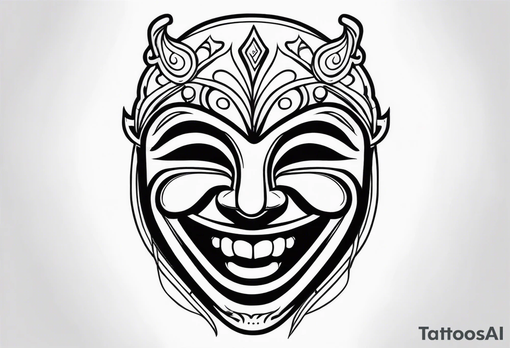 Laughing mask tattoo idea