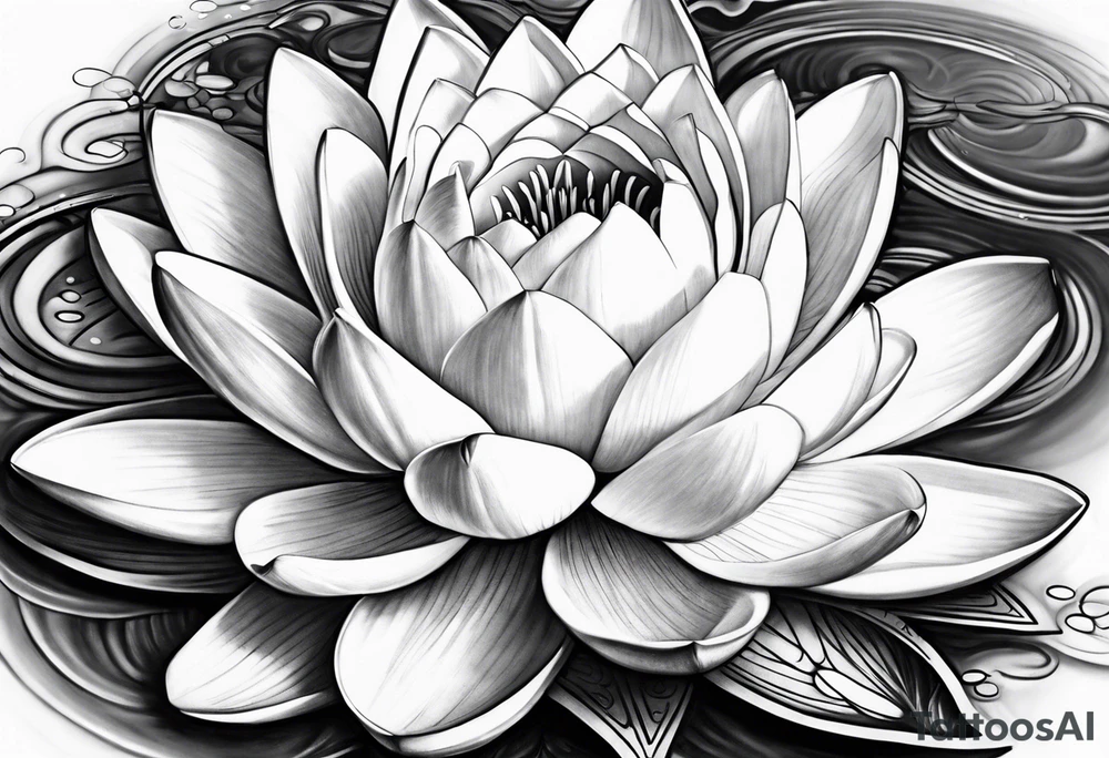 Water lilly with hourglass tattoo idea