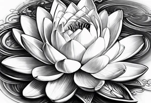 Water lilly with hourglass tattoo idea