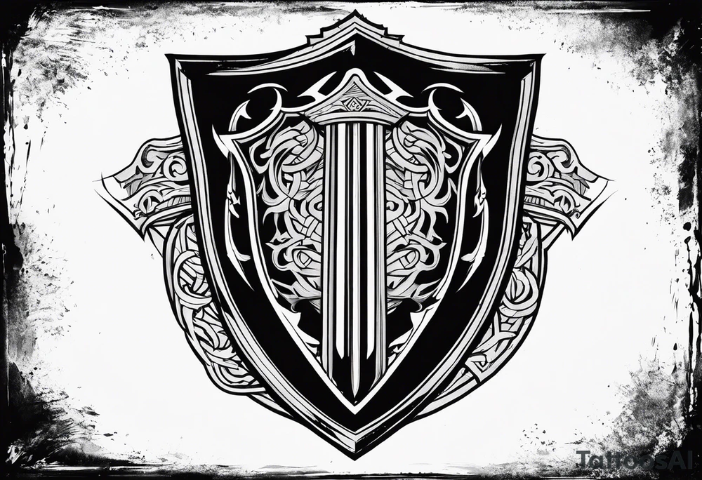Valhalla shield  steps sword tattoo idea