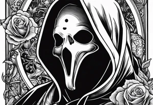 Ghostface holding fliers tattoo idea