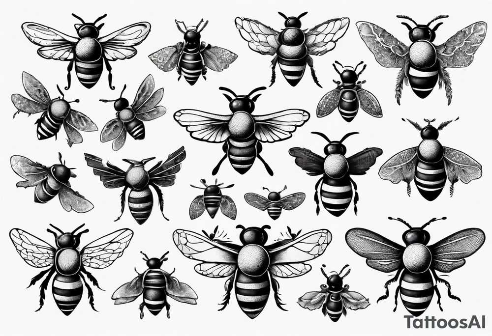 comic biene im flug tattoo idea