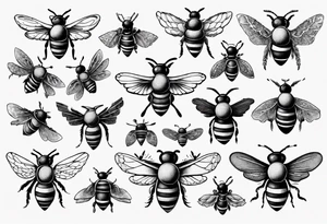 comic biene im flug tattoo idea