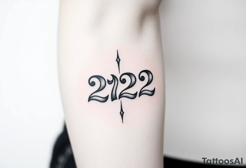 Number 222 tattoo idea