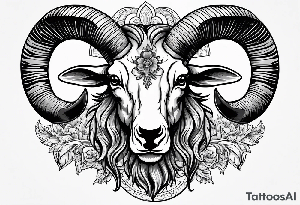 Skull of a goat. tattoo idea