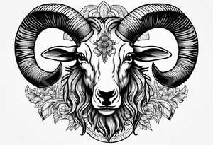 Skull of a goat. tattoo idea