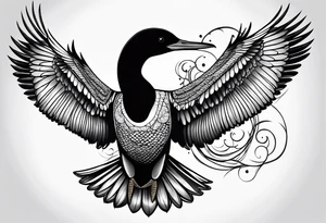 Loon stretching wings tattoo idea