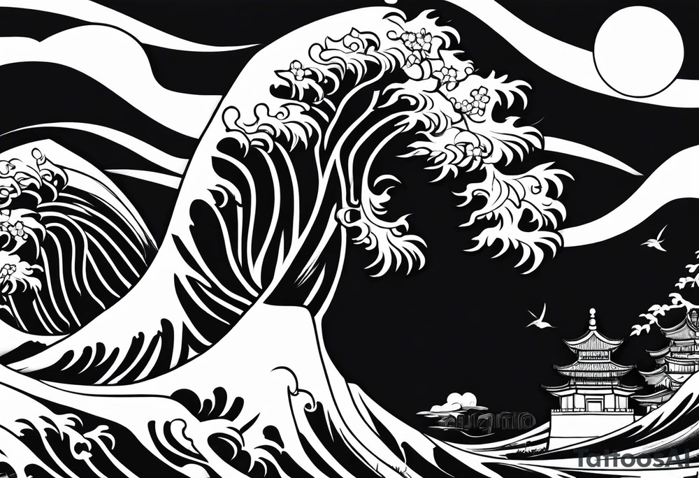 Chinese wall, realistic, art, sideview
,outlines tattoo idea