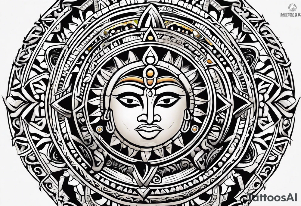 Taino tribal sun tattoo idea