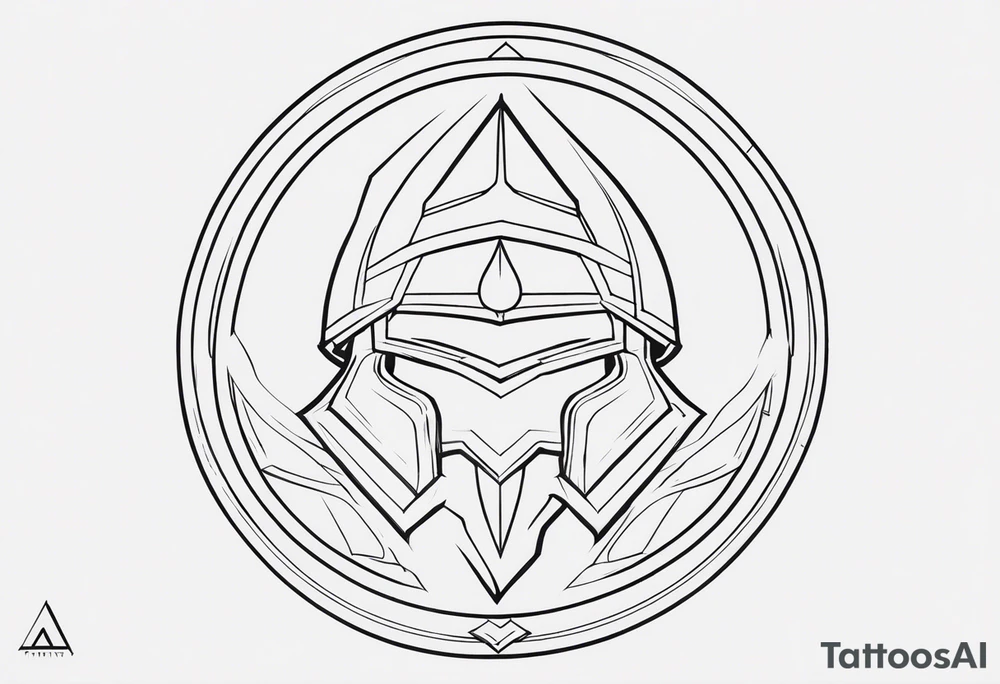 Ancient spartan in a trinity symbol tattoo tattoo idea