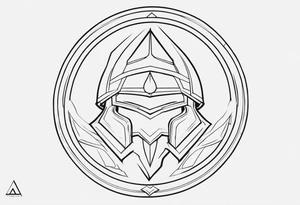 Ancient spartan in a trinity symbol tattoo tattoo idea