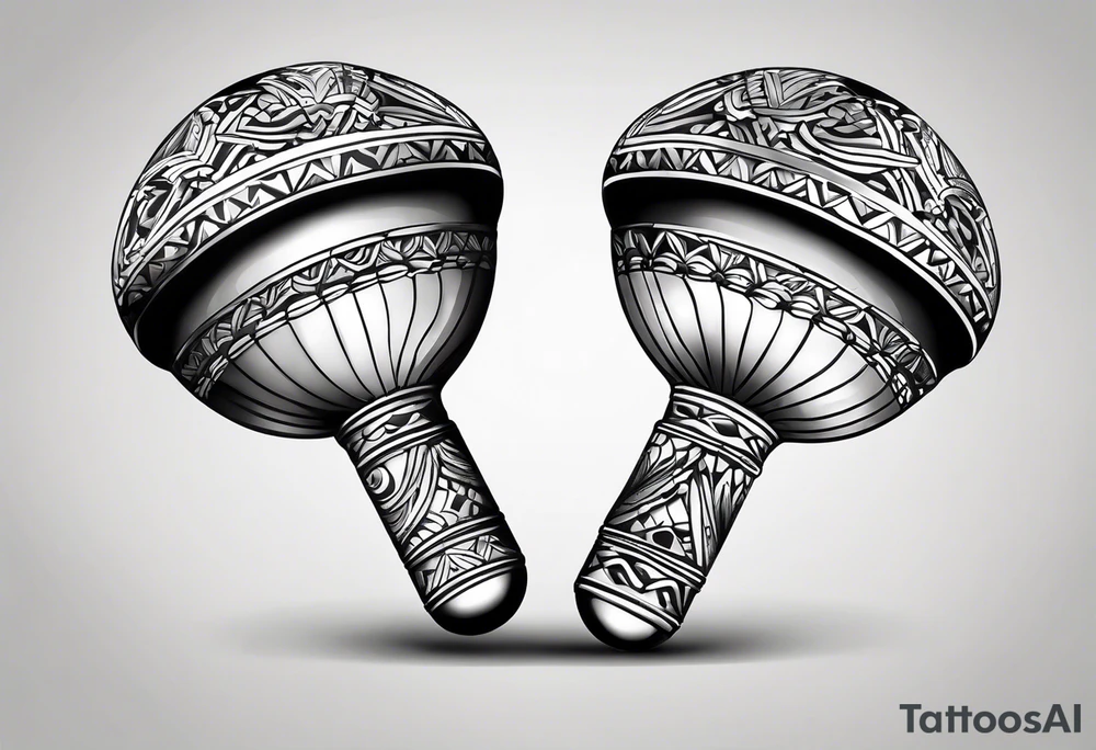 Two Cuban shaking maracas. tattoo idea