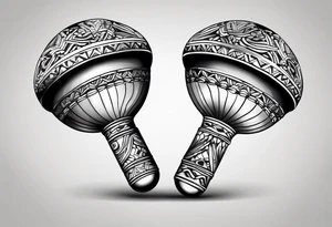 Two Cuban shaking maracas. tattoo idea