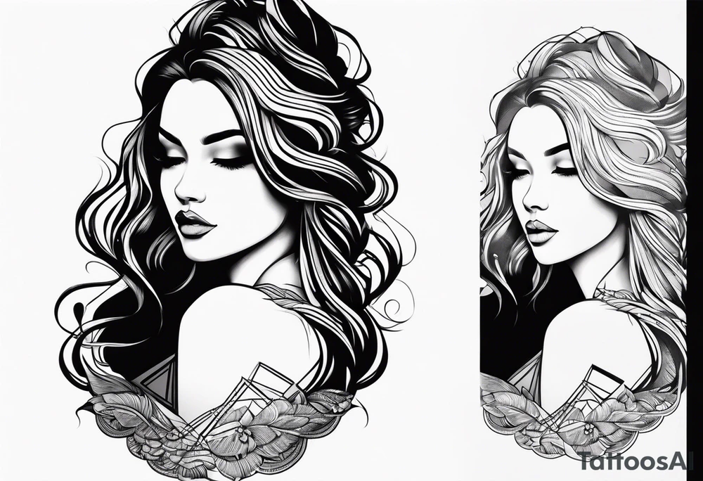 Girl silhouette tattoo idea
