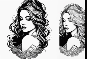 Girl silhouette tattoo idea