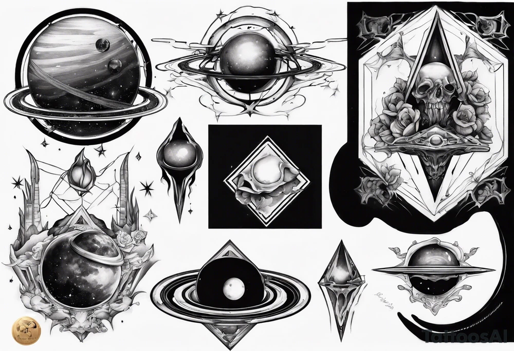 Within the black cube of saturn tattoo idea