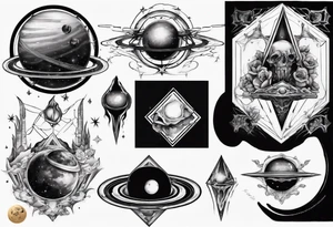 Within the black cube of saturn tattoo idea