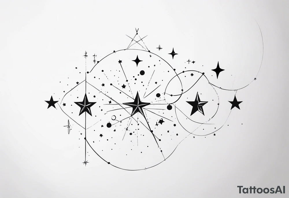 Five stars  in a constellation tattoo idea