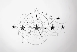 Five stars  in a constellation tattoo idea